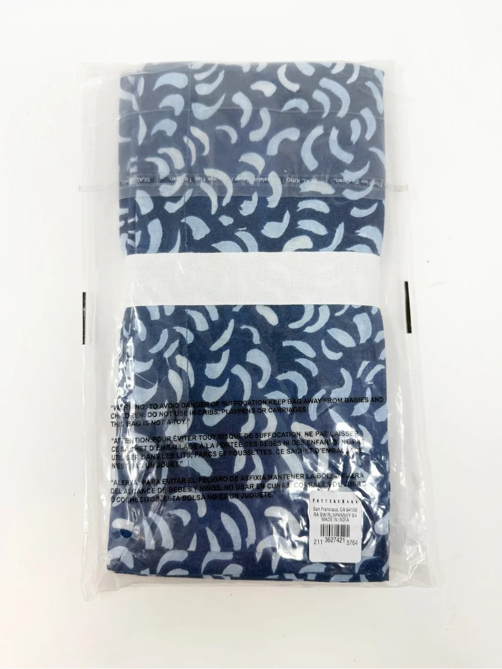 NWT Pottery Barn Blue Swirl Set of 4 Napkins Rebecca Atwood Collaboration